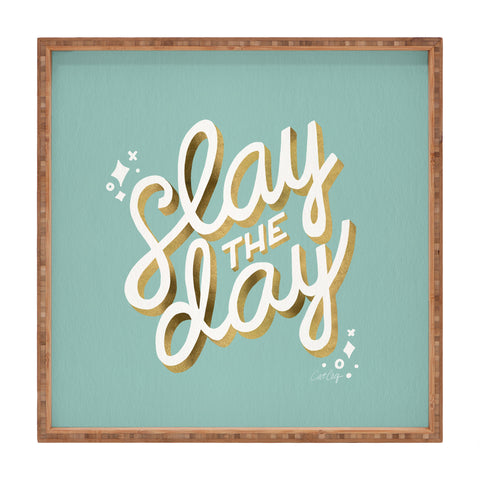 Cat Coquillette Slay the Day Mint Gold Square Tray