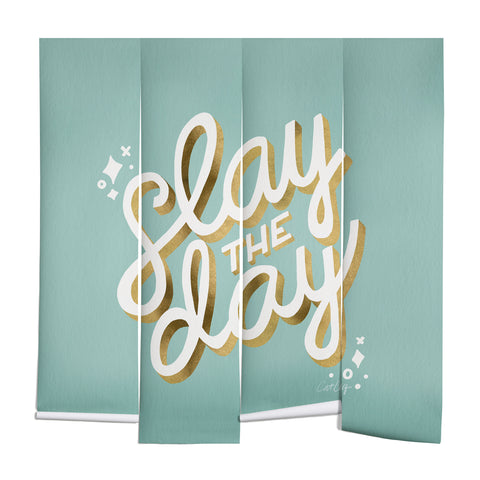 Cat Coquillette Slay the Day Mint Gold Wall Mural
