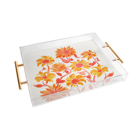Cat Coquillette Sunflower Watercolor Fiery Palette Acrylic Tray