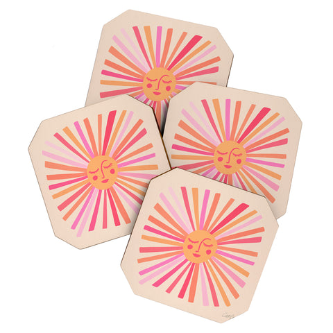 Cat Coquillette Sunshine Pink Coaster Set