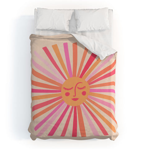 Cat Coquillette Sunshine Pink Duvet Cover
