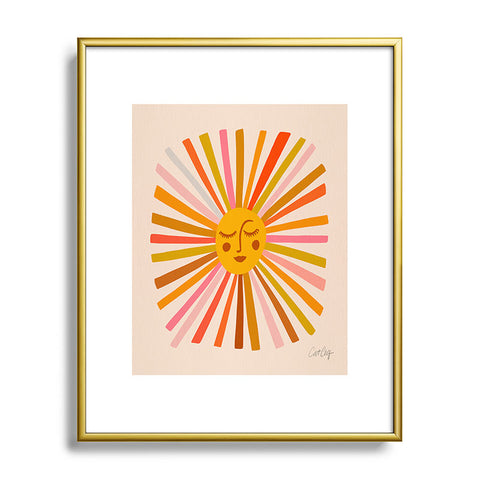 Cat Coquillette Sunshine Retro Ochre Palette Metal Framed Art Print