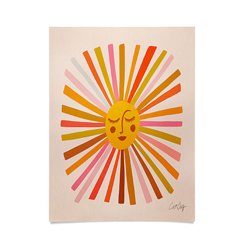Cat Coquillette Sunshine Retro Ochre Palette Poster
