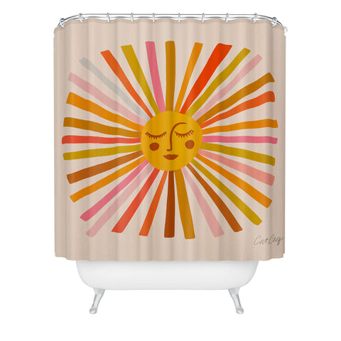 Cat Coquillette Sunshine Retro Ochre Palette Shower Curtain