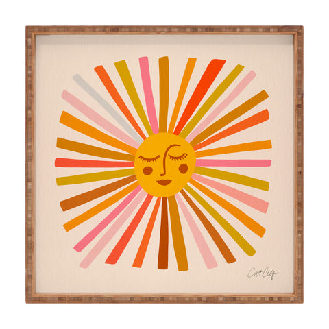 Cat Coquillette Sunshine Retro Ochre Palette Square Tray