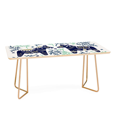 Cat Coquillette Swedish Dala Horse Coffee Table