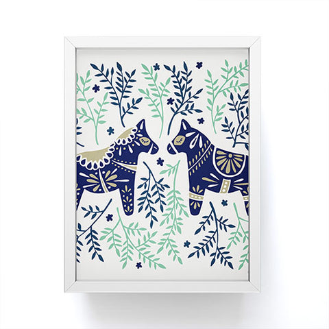 Cat Coquillette Swedish Dala Horse Framed Mini Art Print