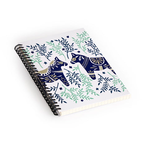 Cat Coquillette Swedish Dala Horse Spiral Notebook