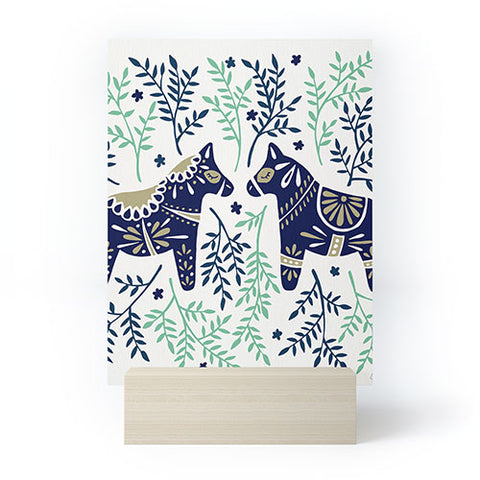 Cat Coquillette Swedish Dala Horse Mini Art Print