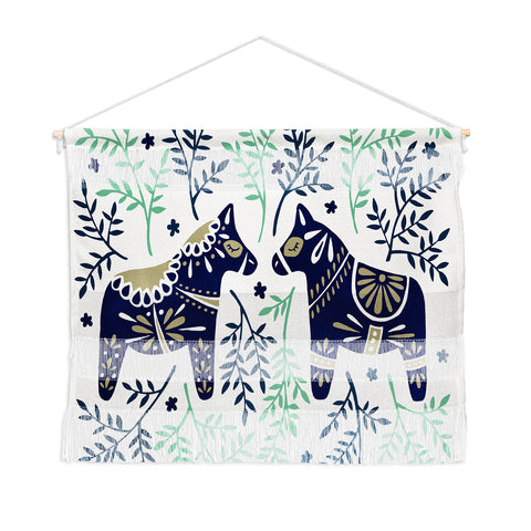 Cat Coquillette Swedish Dala Horse Wall Hanging Landscape