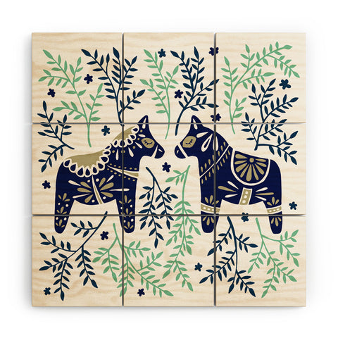 Cat Coquillette Swedish Dala Horse Wood Wall Mural