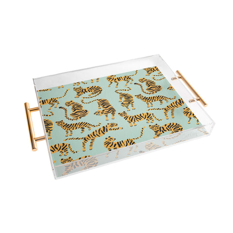 Cat Coquillette Tiger Collection Mint Orange Acrylic Tray