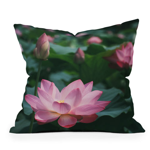 Catherine McDonald Lotus Field Outdoor Throw Pillow