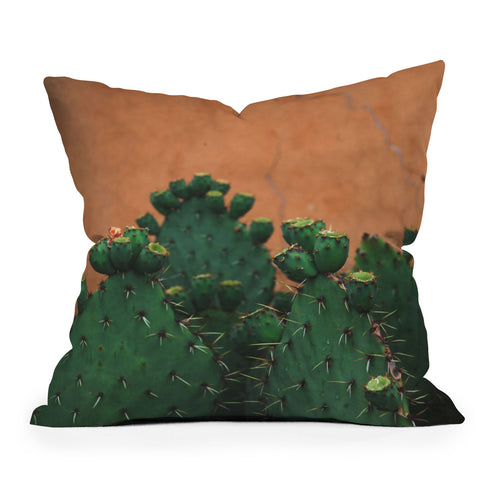 Catherine McDonald New Mexico Prickly Pear Cactus Outdoor Throw Pillow