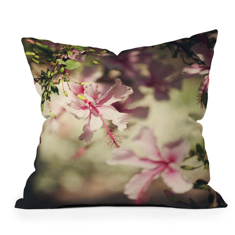 Catherine McDonald Pink Hibiscus Outdoor Throw Pillow