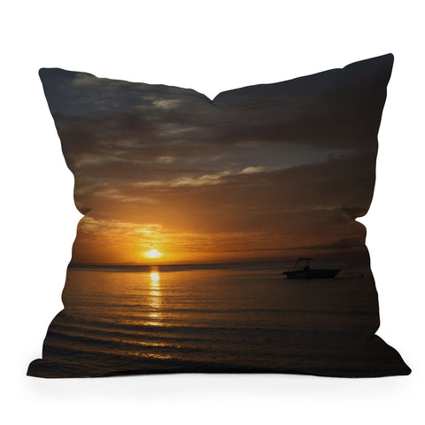 Catherine McDonald South Pacific Sunset Outdoor Throw Pillow