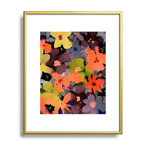CayenaBlanca Abstract Flowers Metal Framed Art Print