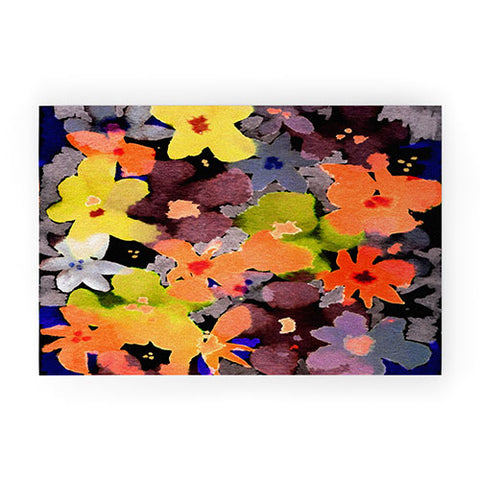 CayenaBlanca Abstract Flowers Welcome Mat