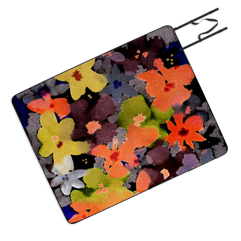 CayenaBlanca Abstract Flowers Picnic Blanket