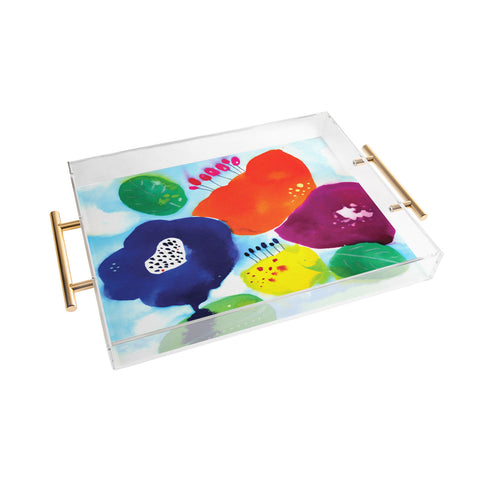 CayenaBlanca Big Flowers Acrylic Tray