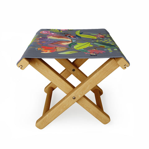 CayenaBlanca Blooming Flowers Folding Stool