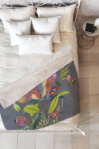 CayenaBlanca Blooming Flowers Fleece Throw Blanket