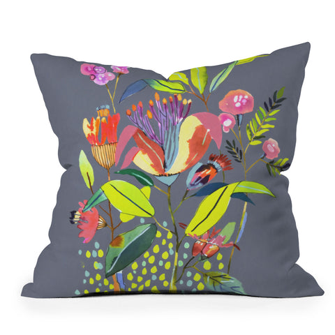 CayenaBlanca Blooming Flowers Throw Pillow