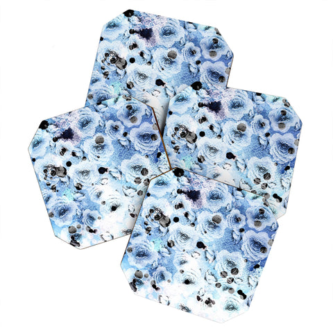 CayenaBlanca Blue Roses Coaster Set