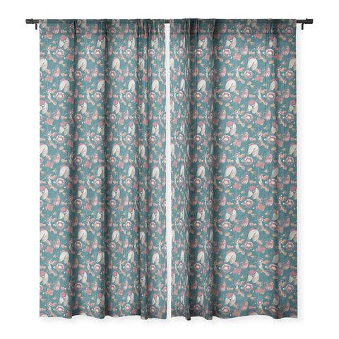 CayenaBlanca Botanical Holiday Sheer Window Curtain