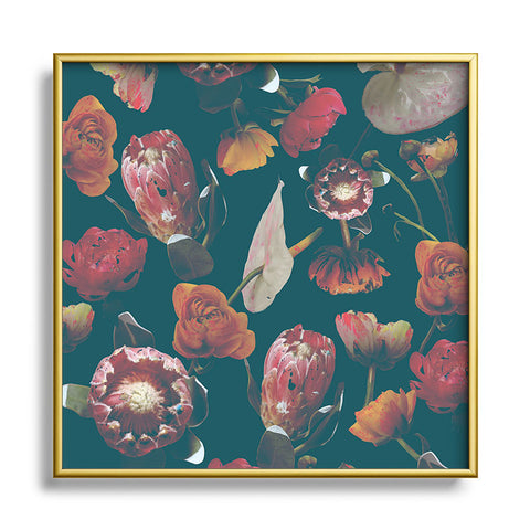 CayenaBlanca Botanical Holiday Square Metal Framed Art Print
