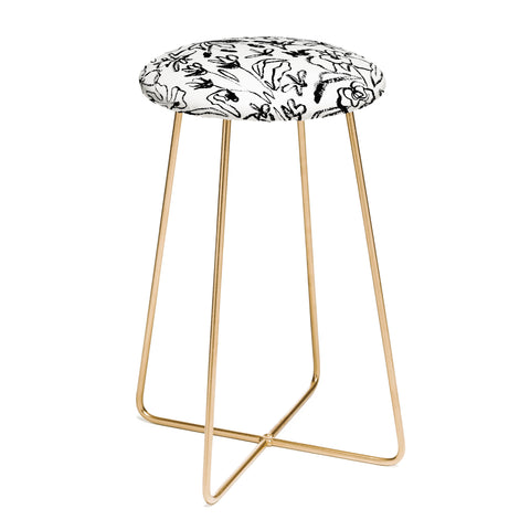 CayenaBlanca Botanical Strokes Counter Stool