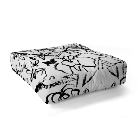 CayenaBlanca Botanical Strokes Floor Pillow Square