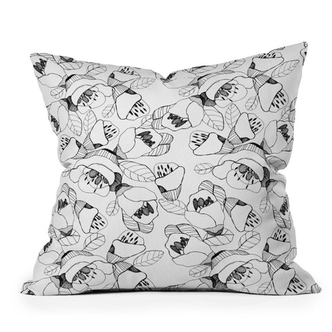 CayenaBlanca Bw Lines Outdoor Throw Pillow