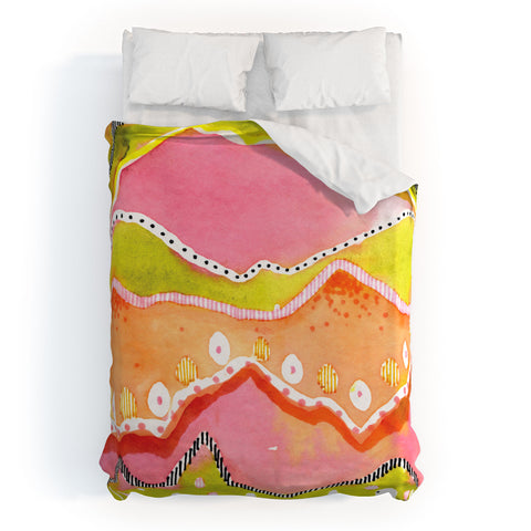 CayenaBlanca Coral Landscape Duvet Cover