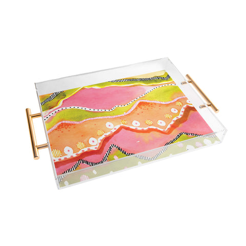 CayenaBlanca Coral Landscape Acrylic Tray