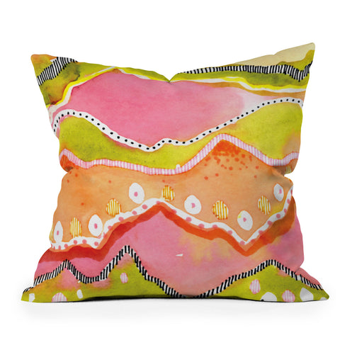 CayenaBlanca Coral Landscape Outdoor Throw Pillow