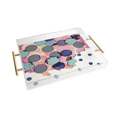 CayenaBlanca Cotton Dots Acrylic Tray