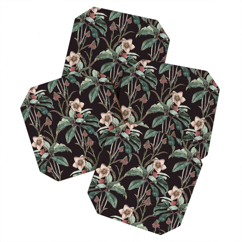 CayenaBlanca Dramatic Garden Coaster Set