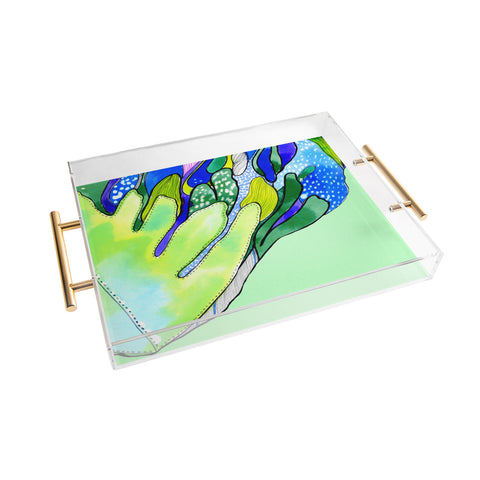 CayenaBlanca Ferns Acrylic Tray