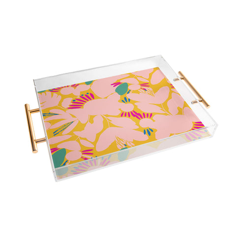 CayenaBlanca Floral shapes Acrylic Tray