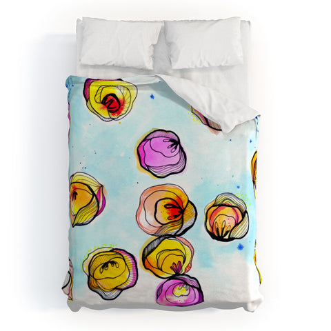 CayenaBlanca Flower Rain Duvet Cover