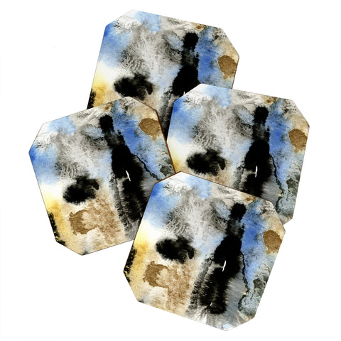 CayenaBlanca Gold Rocks Coaster Set