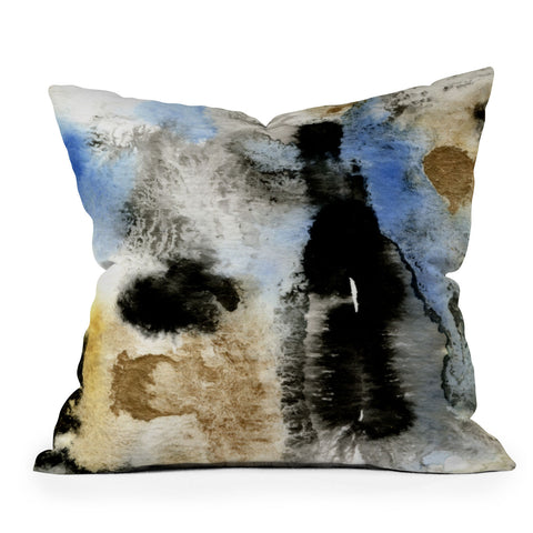 CayenaBlanca Gold Rocks Outdoor Throw Pillow