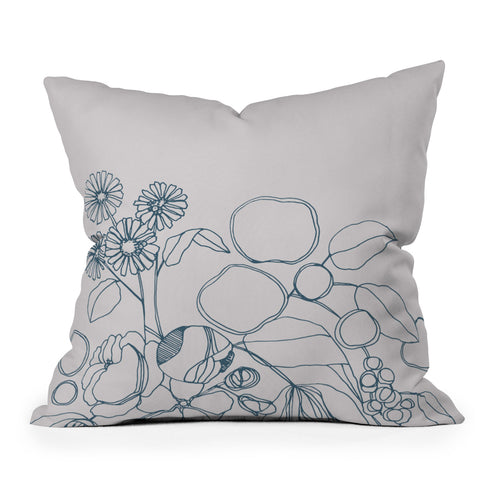 CayenaBlanca Imaginary Flowers Outdoor Throw Pillow