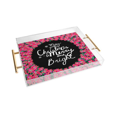 CayenaBlanca May your Christmas be Merry and Bright Acrylic Tray