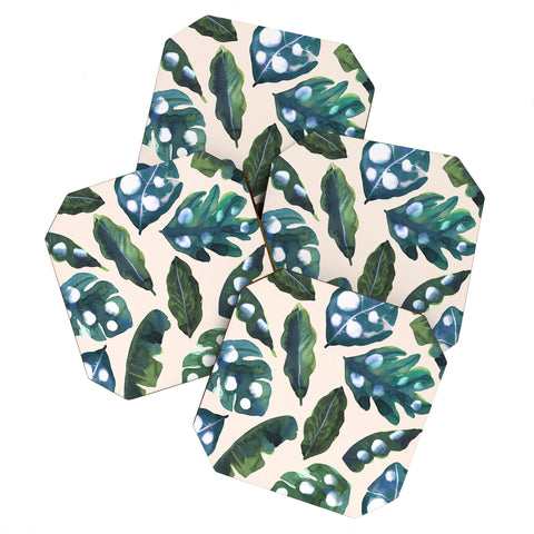 CayenaBlanca Minimal Jungle Coaster Set