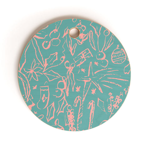 CayenaBlanca Minimalist Merry Cutting Board Round