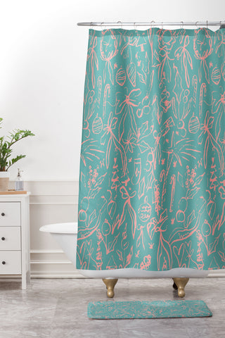 CayenaBlanca Minimalist Merry Shower Curtain And Mat