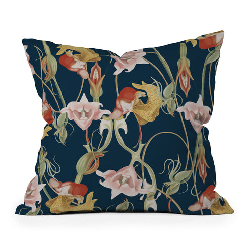 CayenaBlanca Orchid Dance Outdoor Throw Pillow