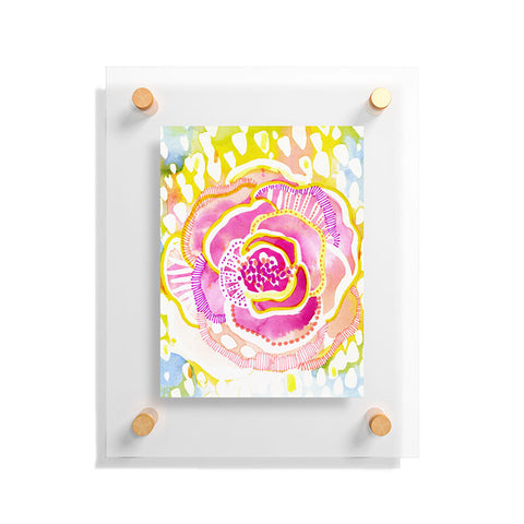 CayenaBlanca Pink Sunflower Floating Acrylic Print